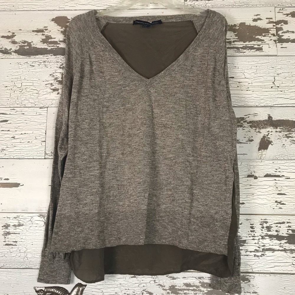 French Connection V neck cold shoulder sheer back
